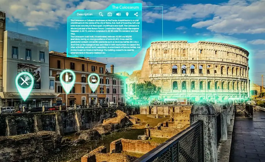 Una imagen 3D en tiempo real de la colosión en Roma, creada con tecnología de gemelos digitales.